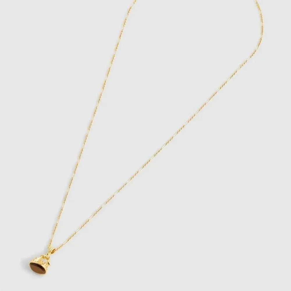 Madewell gold‎ necklace with black stone